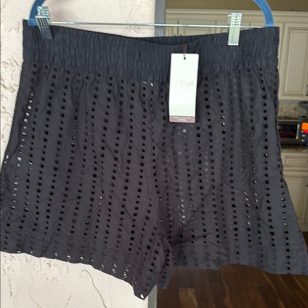 Chic Black Swim Coverup with Textured Perforations